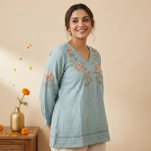 Blue_Premium_Mal_Cotton_Floral_Embroidery_Top_For_Women