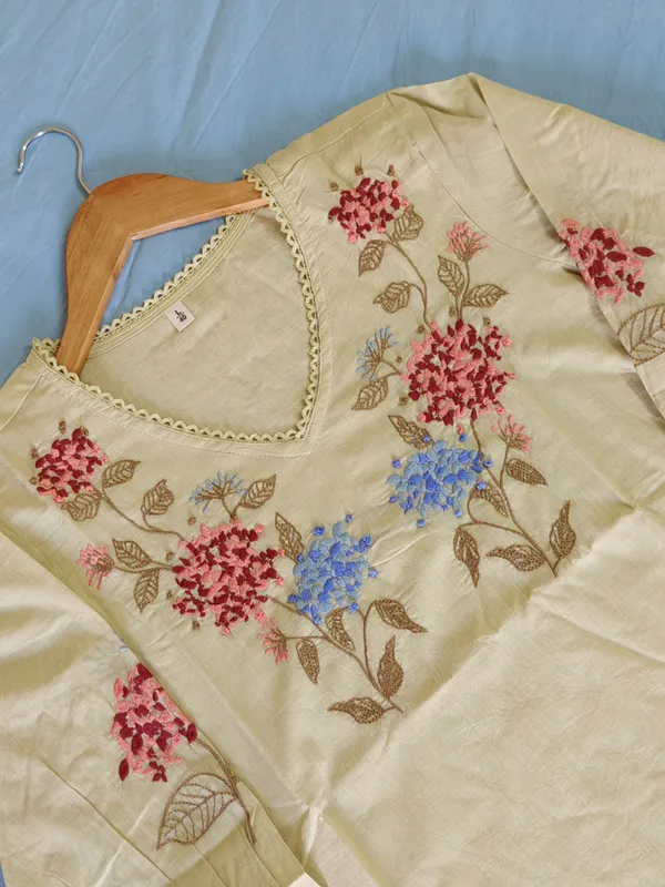 Green_Premium_Mal_Cotton_Floral_Embroidery_Top_For_Women
