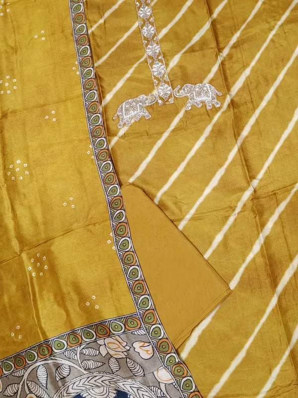 Mustard_Crepe_Silk_Hand_Work_Neck_And_Elephant_Motif_Unstitched_Suit_Set_For_Women
