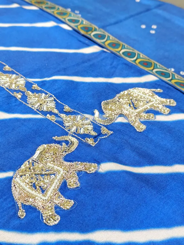 Blue_Muslin_Silk_Hand_Work_Neck_And_Elephant_Motif_Unstitched_Suit_Set_For_Women