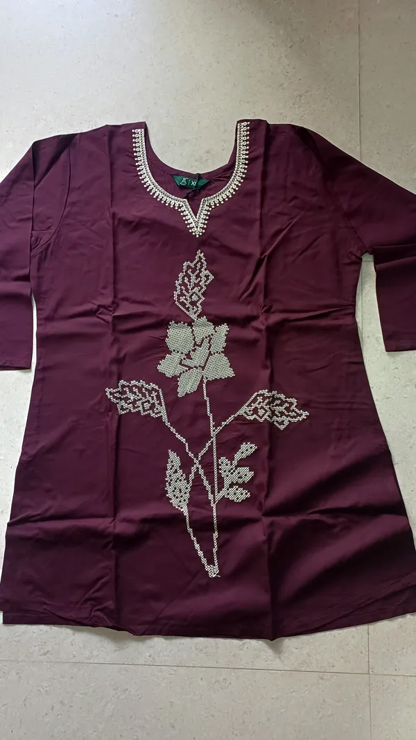 Maroon_Heavy_Rayon_With_Embroidery_Work_Co-Ord_Set_For_Women