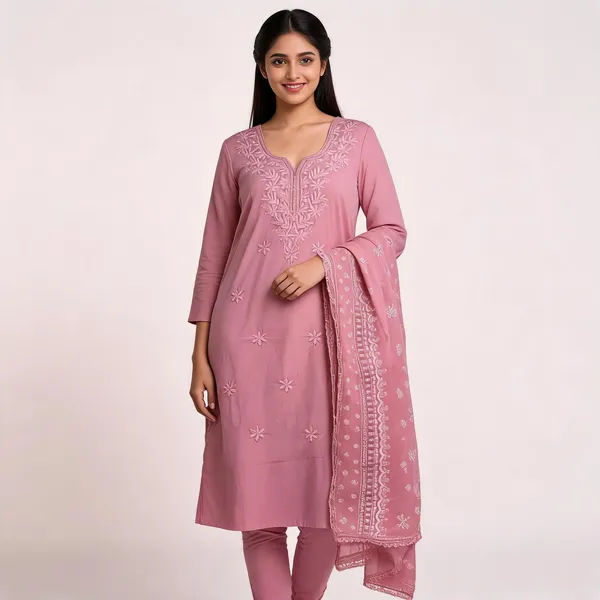 Pink_Heavy_Rayon_With_Embroidery_Work_Kurta_And_Pant_Set_With_Dupatta_For_Women