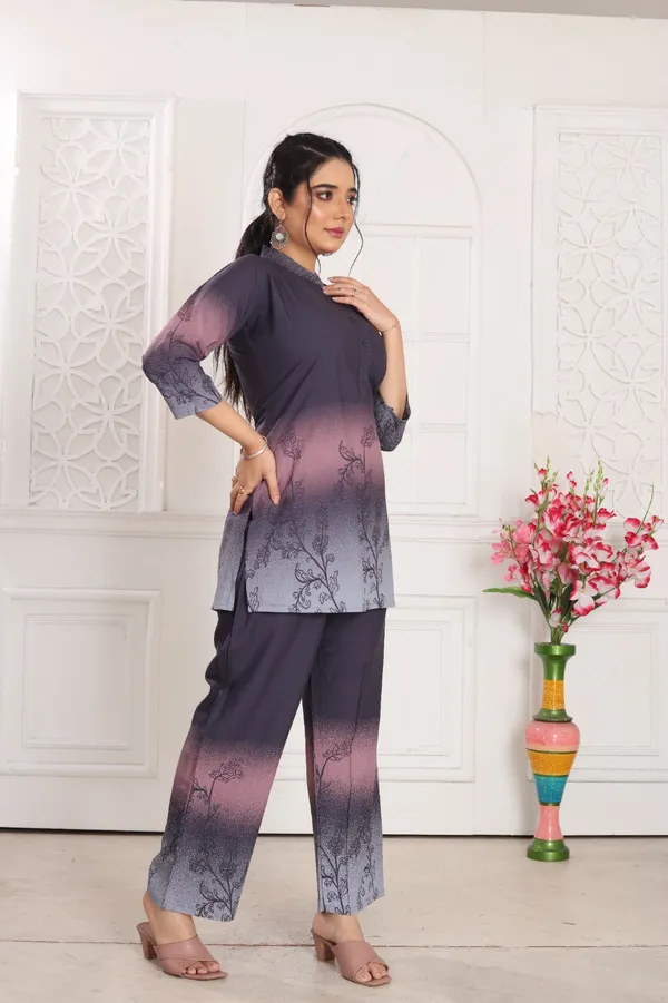 Grey_And_Purple_Heavy_Rayon_With_Embroidery_Work_Co-Ord_Set_For_Women