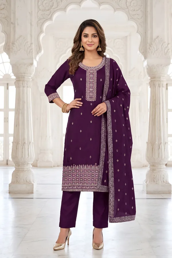 Dark_Purple_Vichitra_3_Piece_Suit_For_Women
