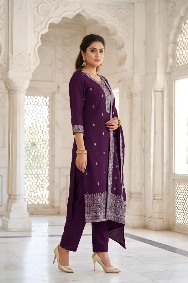 Dark_Purple_Vichitra_3_Piece_Suit_For_Women