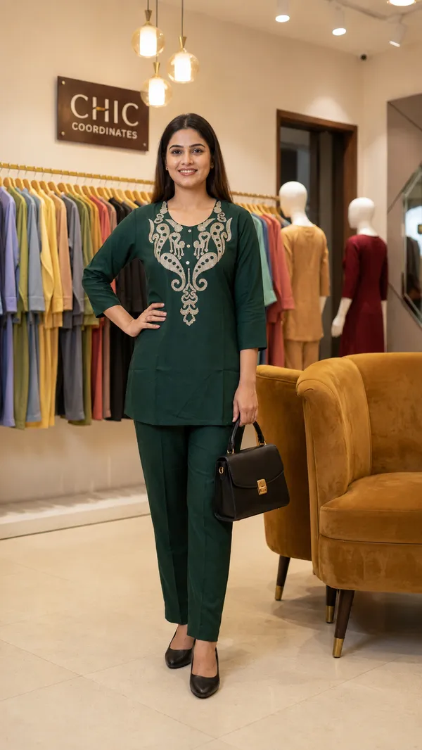Green_Heavy_Rayon_With_Embroidery_Work_Co-Ord_Set_For_Women