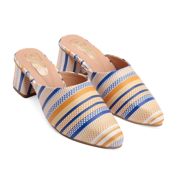 Women_Block_Heel_Mules_Stylish_Pointed_Toe_Slip_On_Heels_With_Multicolor_Striped_Design_Comfortable_Casual_Dress_Shoes_For_Summer_Spring