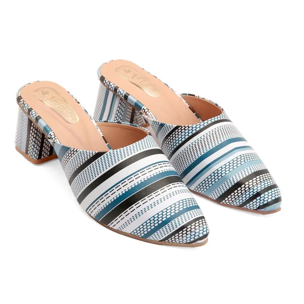 Women_Block_Heel_Mules_Stylish_Pointed_Toe_Slip_On_Heels_With_Multicolor_Striped_Design_Comfortable_Casual_Dress_Shoes_For_Summer_Spring