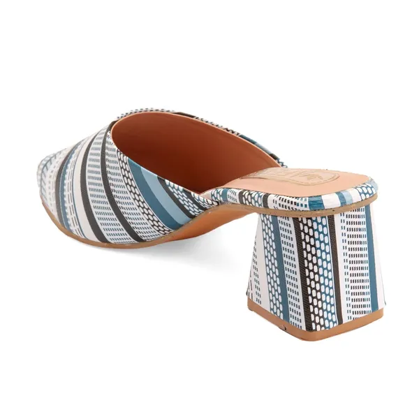 Women_Block_Heel_Mules_Stylish_Pointed_Toe_Slip_On_Heels_With_Multicolor_Striped_Design_Comfortable_Casual_Dress_Shoes_For_Summer_Spring