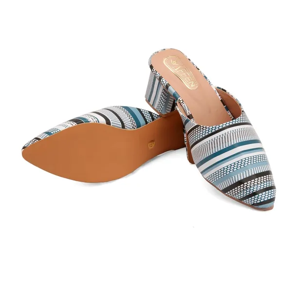Women_Block_Heel_Mules_Stylish_Pointed_Toe_Slip_On_Heels_With_Multicolor_Striped_Design_Comfortable_Casual_Dress_Shoes_For_Summer_Spring