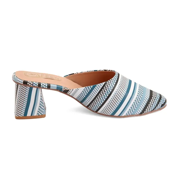 Women_Block_Heel_Mules_Stylish_Pointed_Toe_Slip_On_Heels_With_Multicolor_Striped_Design_Comfortable_Casual_Dress_Shoes_For_Summer_Spring