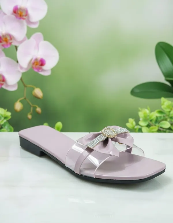 Women_S_Jelly_Slide_Sandals_Bow_Embellished_With_Rhinestone_Brooch_Flat_Sole