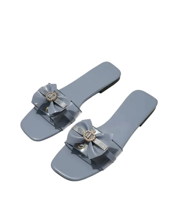Women_S_Jelly_Slide_Sandals_Bow_Embellished_With_Rhinestone_Brooch_Flat_Sole