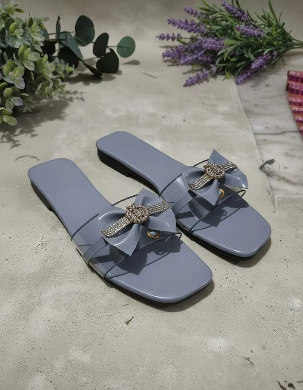 Women_S_Jelly_Slide_Sandals_Bow_Embellished_With_Rhinestone_Brooch_Flat_Sole