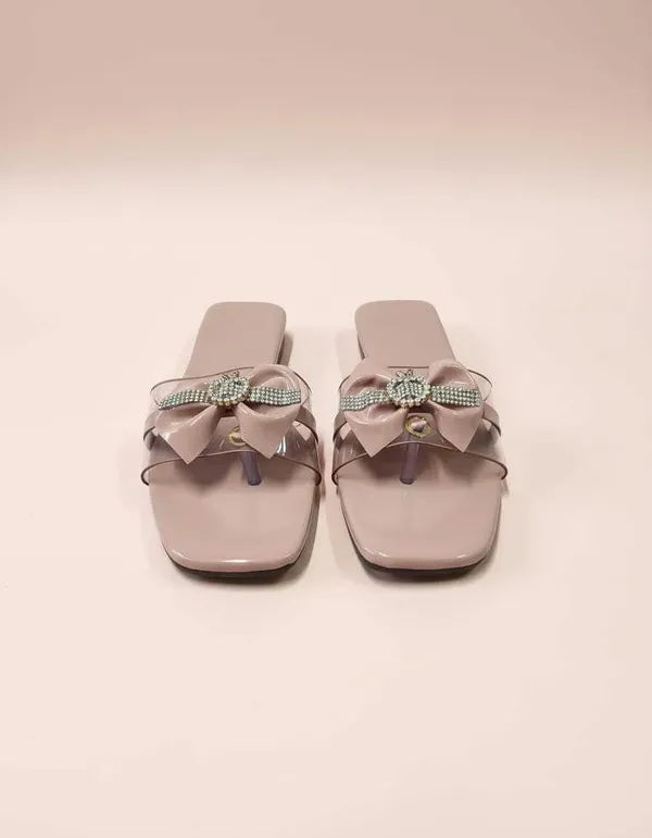 Women_S_Jelly_Slide_Sandals_Bow_Embellished_With_Rhinestone_Brooch_Flat_Sole