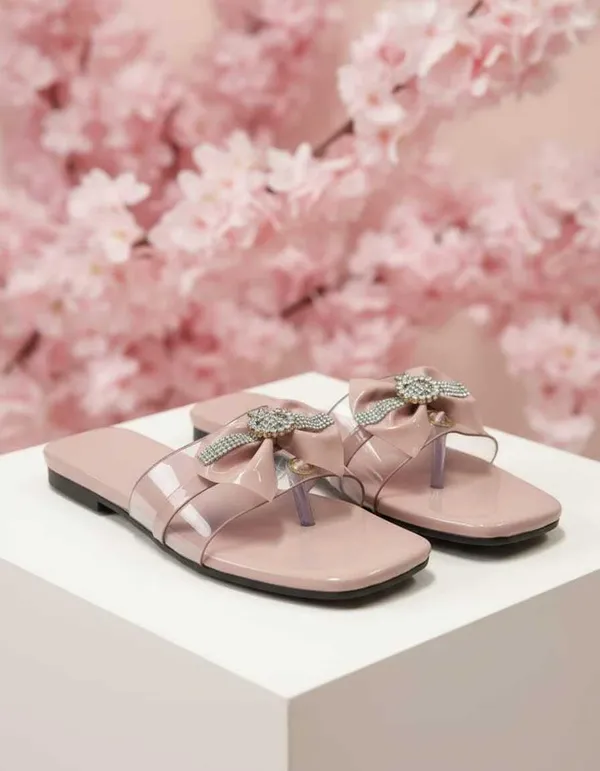 Women_S_Jelly_Slide_Sandals_Bow_Embellished_With_Rhinestone_Brooch_Flat_Sole