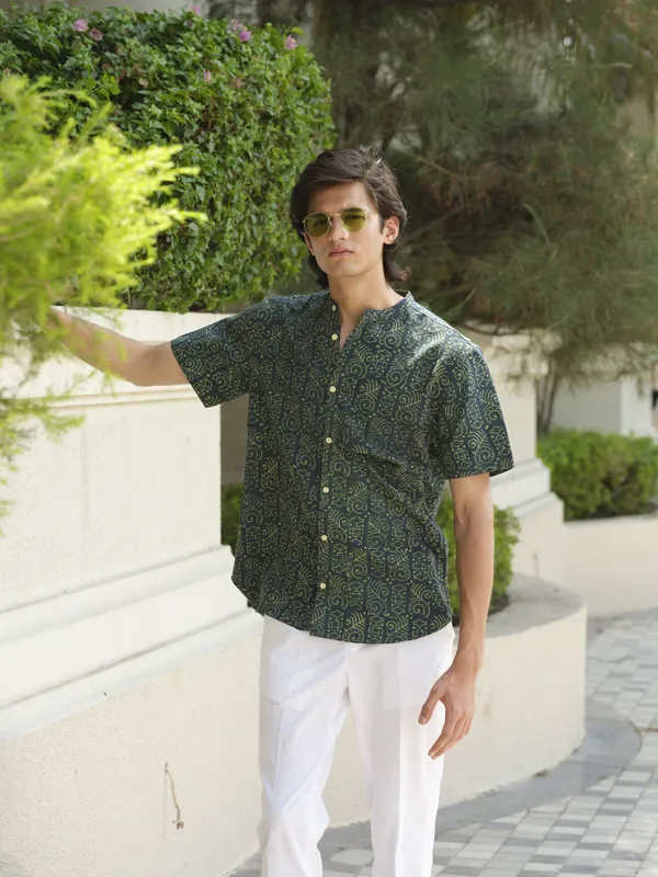 Green_Bamboo_Linen_Shirt_For_Men