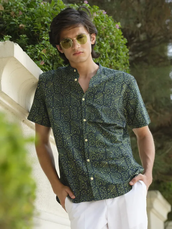 Green_Bamboo_Linen_Shirt_For_Men