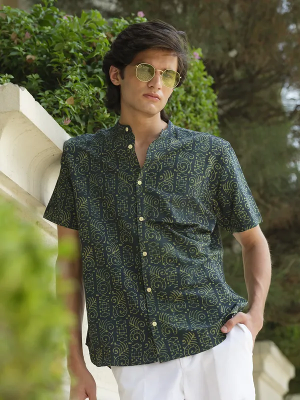 Green_Bamboo_Linen_Shirt_For_Men