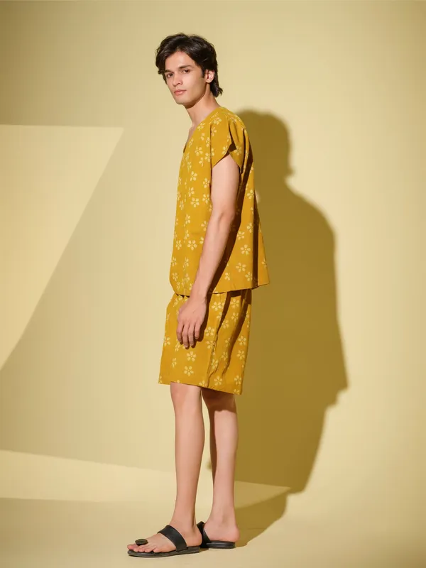 Yellow_Bamboo_Linen_Co_Ord_Set_For_Men