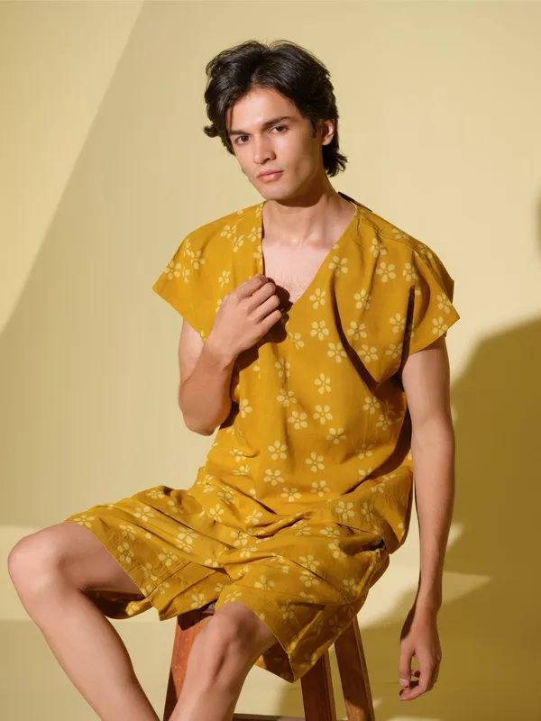 Yellow_Bamboo_Linen_Co_Ord_Set_For_Men