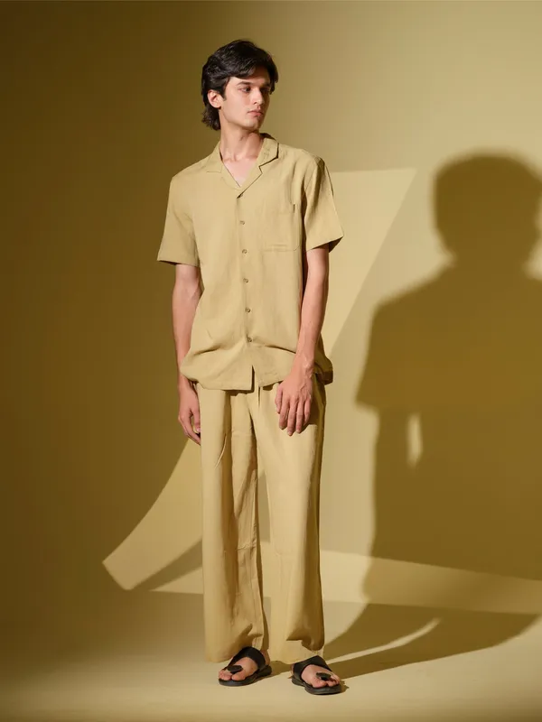 Beige_Bamboo_Linen_Co_Ord_Set_For_Men