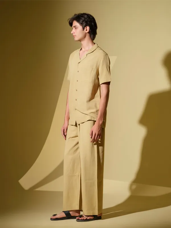 Beige_Bamboo_Linen_Co_Ord_Set_For_Men