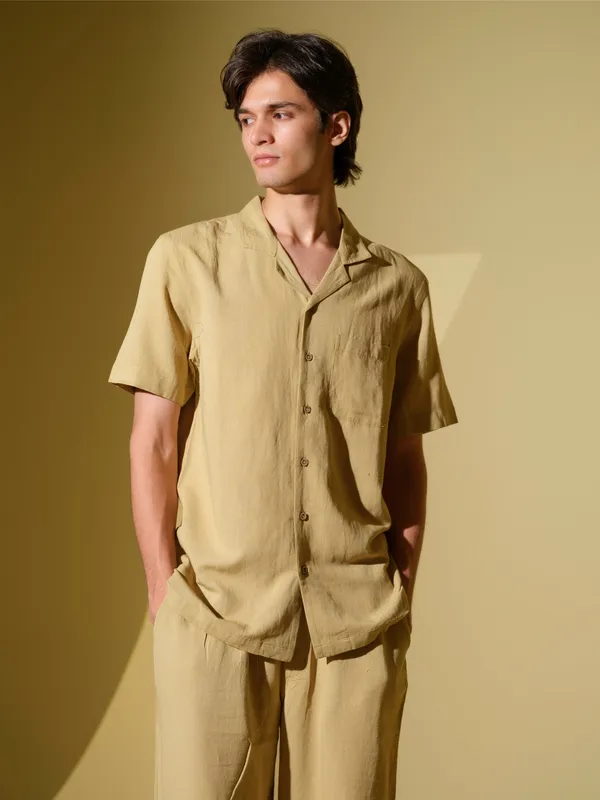 Beige_Bamboo_Linen_Co_Ord_Set_For_Men