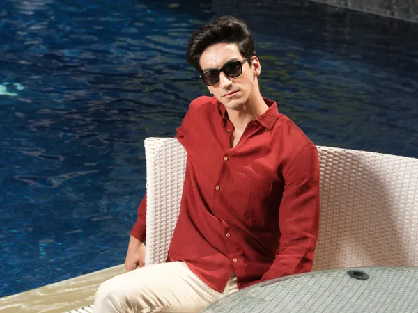 Red_Lyocell_Linen_Shirt_For_Men