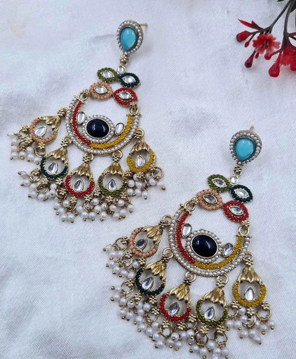 Multi_Color_Kundan_Pearl_Chandbali_Earrings