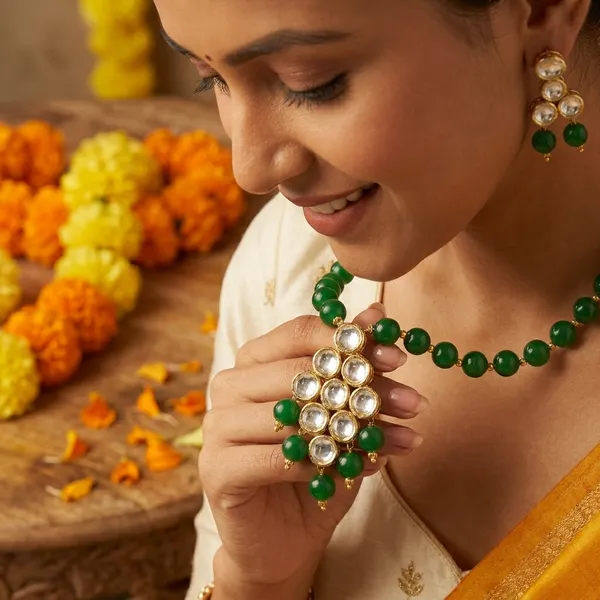 Exquisite_Green_Beaded_Jewellery_Set