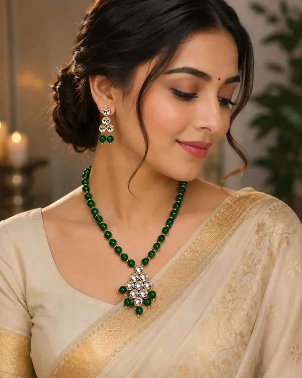 Exquisite_Green_Beaded_Jewellery_Set