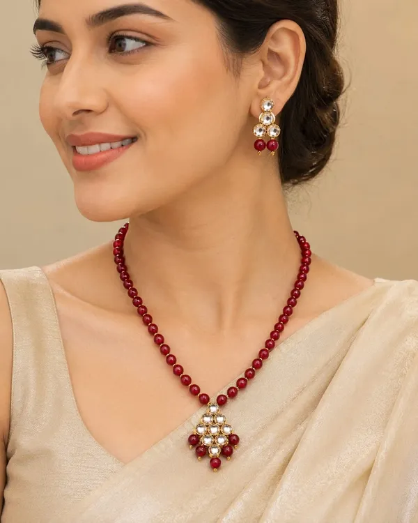 Elegant_Red_Silver_Beaded_Jewellery_Set