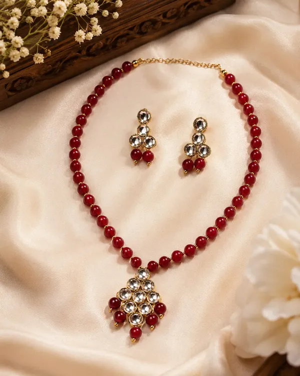 Elegant_Red_Silver_Beaded_Jewellery_Set