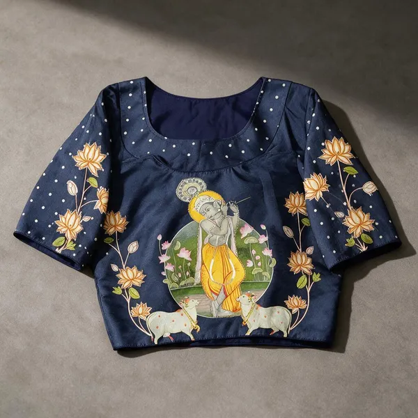 Navyblue_Blouse_silk_For_Women