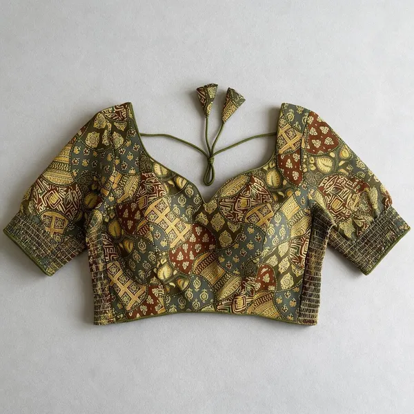 Mehendi_Blouse_Ajrakh_Cotton_For_Women