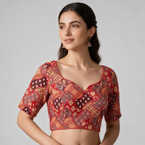 Red_Blouse_Ajrakh_Cotton_For_Women
