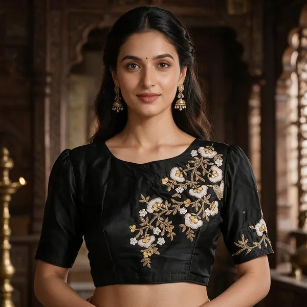 Black_Blouse_Pure_Silk_For_Women