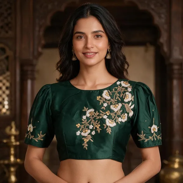 Green_Blouse_Pure_Silk_For_Women
