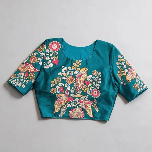 Sky_Blue_Blouse_silk_For_Women