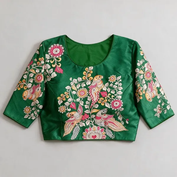 Green_Blouse_silk_For_Women