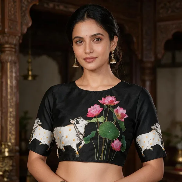 Black_Blouse_Pure_Silk_For_Women