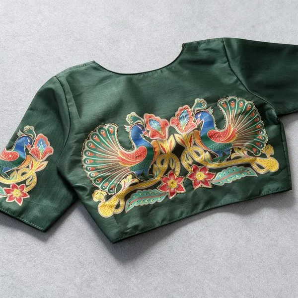 Green_Blouse_Pure_Silk_For_Women