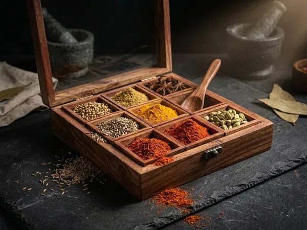 Brown_Teak_Wooden_Dry_Fruit_Box_With_Glass_Lid_6_Section_Storage_Organize_More