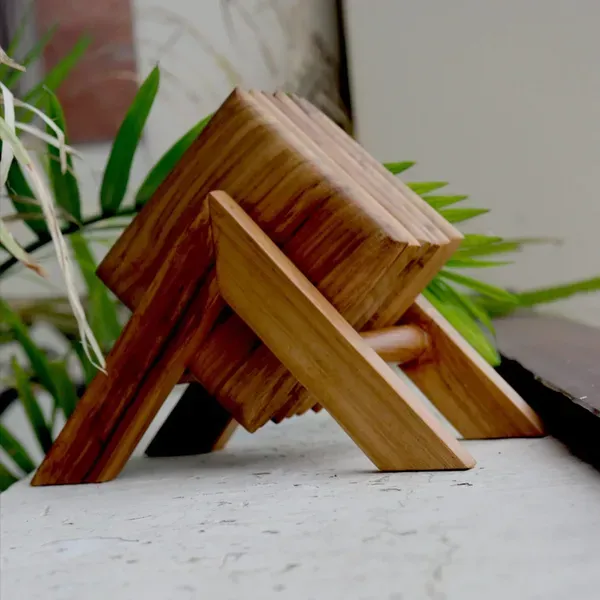 Brown_Square_Teak_Wood_Coaster_Set_Of_6