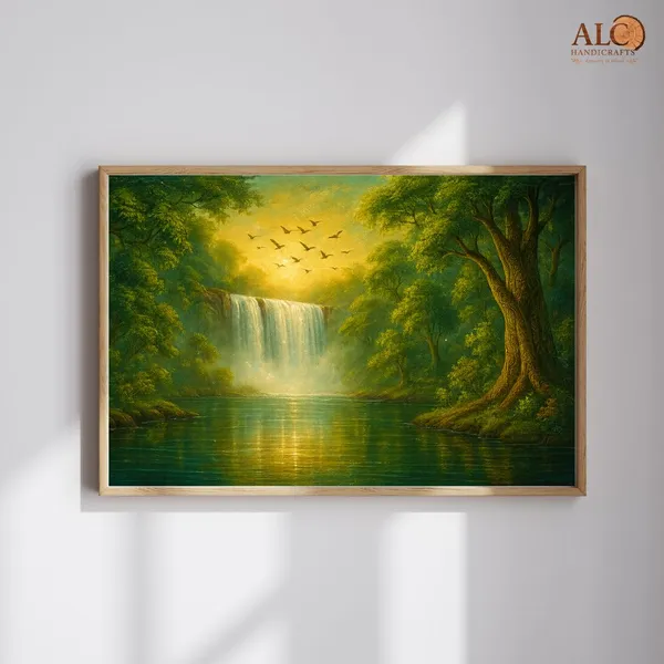Flow_Of_Prosperity_Waterfall_Landscape_Painting_-_Wooden_Framed_Wall_Art_For_North_Direction