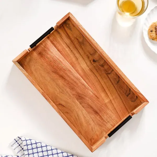 Brown_Wooden_Serving_Tray_With_Handles_Made_From_Teak_Wood