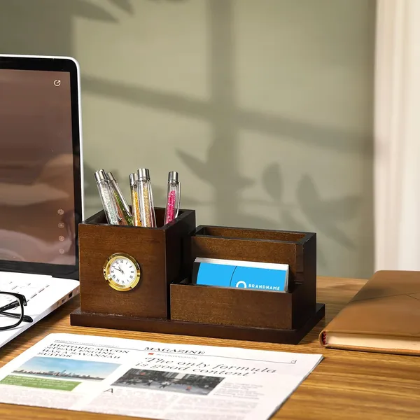 Wooden_Desk_Organizer_With_Clock_And_Business_Card_Holder