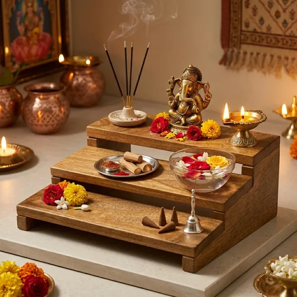 3-Tier_Mango_Wood_Pooja_Chowki_Stand