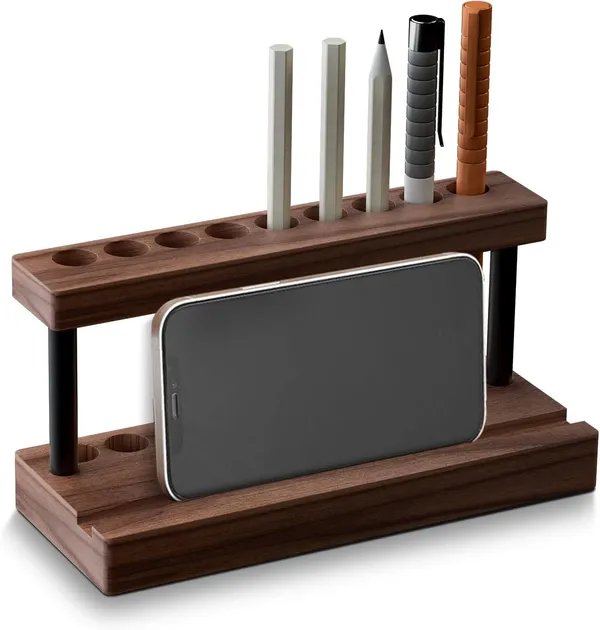 Wooden_Desk_Organizer_With_Phone_Stand_And_Pen_Holder